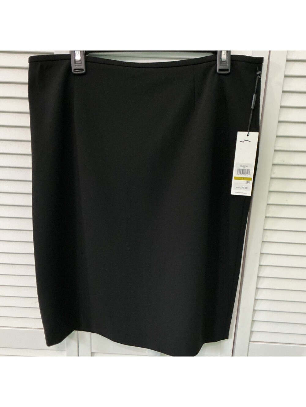 Calvin Klein NEW Black Pencil Skirt Mid Length Size 14 Casual Business B4-109